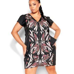 City Chic Nadia Zip Tunic in Mocha - Size 18 (M), NEW with tags